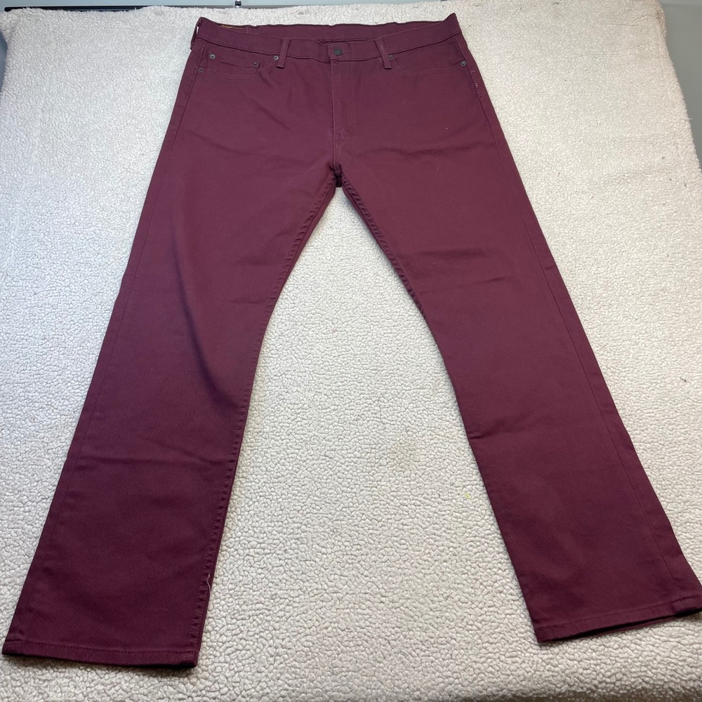 Levi's Pants Mens 38x32 Burgundy 511 Slim Fit Twill Trousers 08513-0553